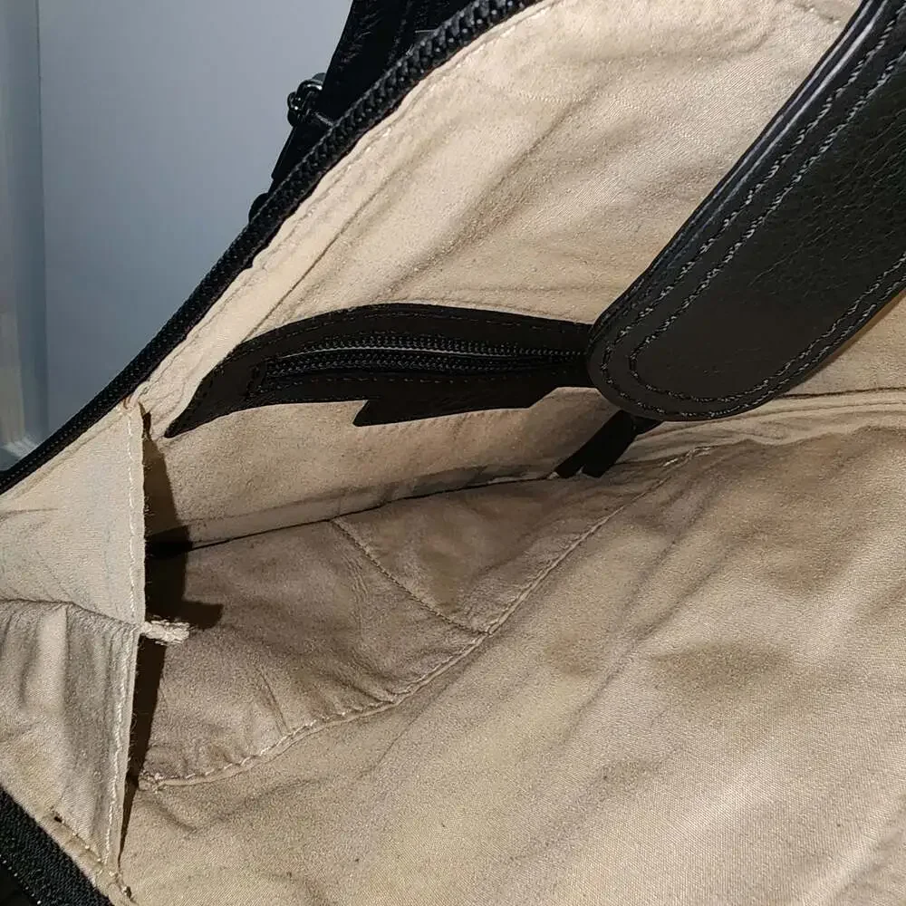 Hadaki Black Pebble Leather Sling Backpack
